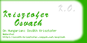 krisztofer osvath business card